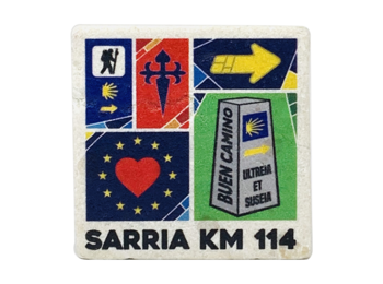 Ímã de pedra pintada Multisymbol Sarria Km 114