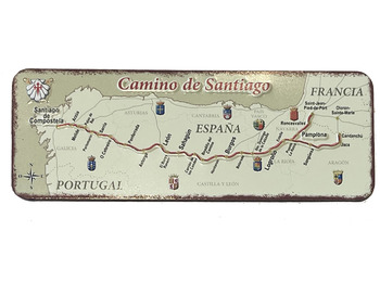 Ímã de placa retangular Camino de Santiago