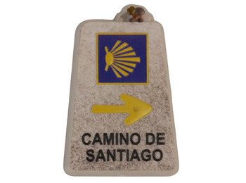 Cairn de resina Camino de Santiago com imã de pedras
