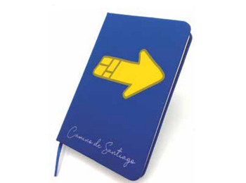Caderno de setas amarelas do Caminho de Santiago