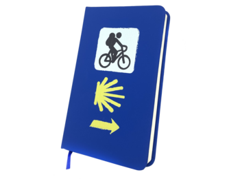 Notebook Camino de Santiago Sinal triplo com bicicleta