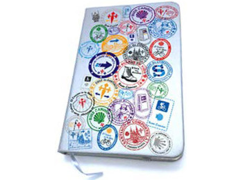 Caderno de carimbos Camino de Santiago cinza