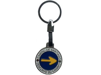 Chaveiro redondo de metal Arrow Road