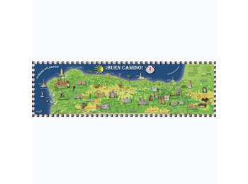 Mapa de parede ilustrado do Caminho de Santiago