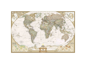 Mapa do mundo (Execu) em inglês 295X193 cm. - 1: 14.287.000 (3 peças)
