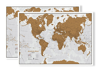 Mapa mundial para arranhar 59X84 cm.