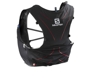Conjunto Salomon ADV Skin 5 Mochila Preto / Vermelho