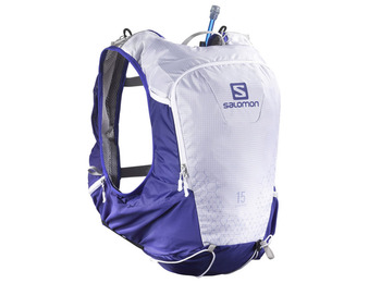 Conjunto de mochila Salomon Skin Pro 15 violeta / branco