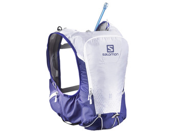 Conjunto de mochila Salomon Skin Pro 10 violeta / branco