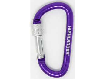 Mosquetão Highlander 7,5 cm. com fecho de rosca roxo