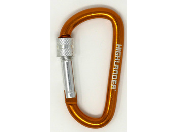 Mosquetão Highlander 7,5 cm. com fecho de rosca laranja