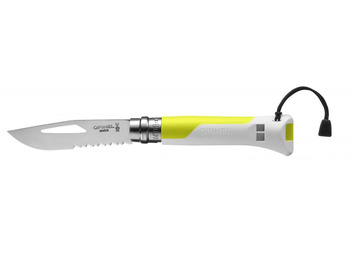 Faca de exterior em aço inoxidável Opinel n.8 amarela