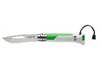 Faca de exterior em aço inoxidável Opinel n.8 verde