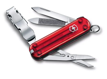 Faca vermelha translúcida Victorinox Nail Clip 580