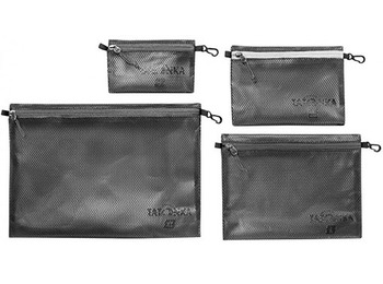 Bolsa de higiene pessoal Tatonka com zíper conjunto de 4 peças preta