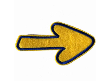 Patch de feltro com seta azul