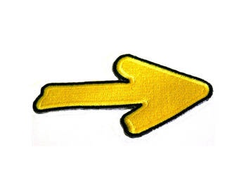 Patch bordado em tecido Big Yellow Road Arrow
