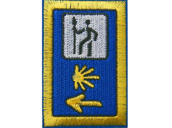 Patch bordado em tecido de sinal triplo