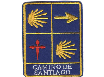 Remendo bordado com tetrassímbolo do Caminho de Santiago