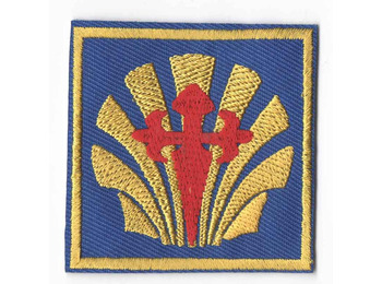 Patch bordado de vieira com cruz 6 x 6 cm