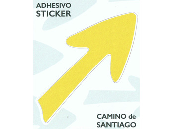 Adesivo de seta pequena do Camino Santiago