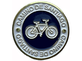 Pin redondo de metal para bicicleta do Caminho de Santiago