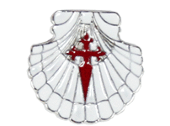 Pin Shell com Cruz de Santiago Blanco