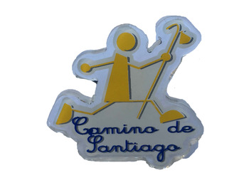 Plexiglas Pin Pilgrim Running Camino de Santiago