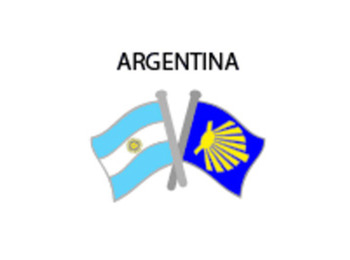 Pin de Metal Bandeira Argentina Camino Santiago