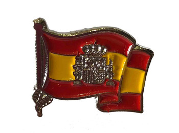 Bandeira com pino de metal da Espanha
