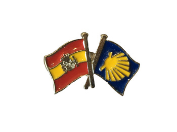 Pino de metal da bandeira Espanha Camino Santiago