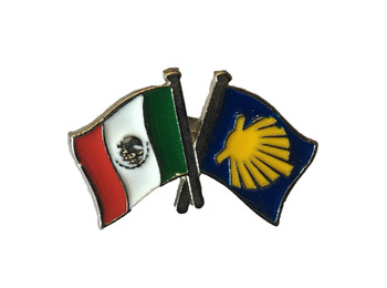 Metal Pin Flag Mexico Camino Santiago