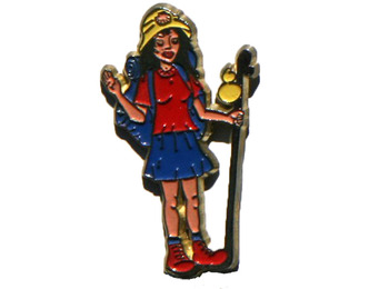 Alfinete de metal vermelho peregrino