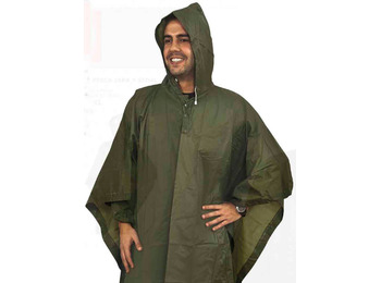 Merkel com capuz poliéster Poncho Verde