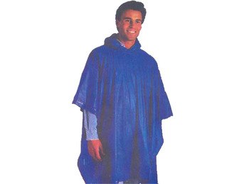 Poncho de PVC aberto lateralmente azul