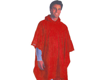 Poncho vermelho de PVC aberto