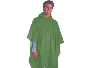 Poncho de PVC aberto lateralmente verde escuro