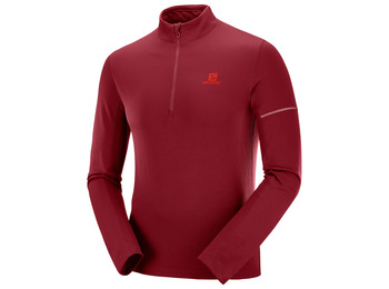 Pulôver Salomon Agile HZ Mid Granate