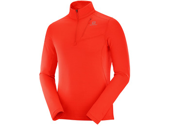 Pulôver Salomon Griz HZ Mid M Rojo