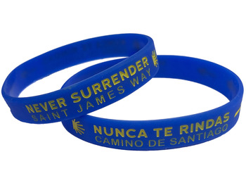 Pulseira de silicone Nunca desista Espanhol-Inglês