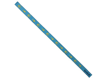 Pulseira de Tecido Setas e Estrelas Amarelas 65 Azul Celeste