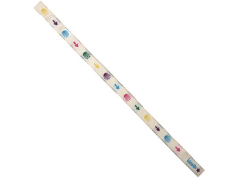 Pulseira de Tecido Flechas e Estrelas Coloridas 51 Branco