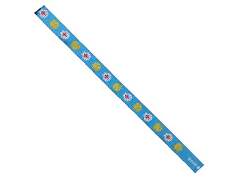 Pulseira de tecido vieira branca e amarela 68 azul celeste