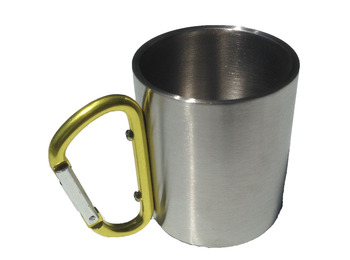 Caneca bastick de aço inoxidável com mosquetão