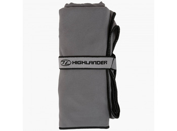 Toalha de viagem de microfibra Toalla Highlander L cinza