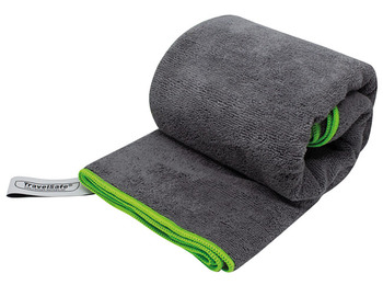 Toalha de microfibra TravelSafe Terry 135x70 cinza Verde-Gris