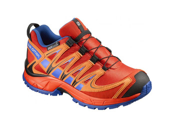 Sapato laranja / azul Salomon XA PRO 3D CS WP K