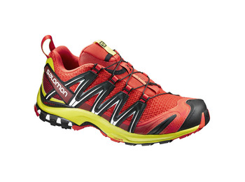 Salomon XA PRO 3D sapato vermelho / preto / limão