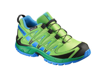 Sapato Salomon XA PRO 3D CS WP K Verde / Azul / Preto