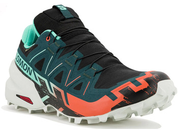Tênis de corrida Salomon Speedcross 6 GTX W Preto/Verde/Vermelho